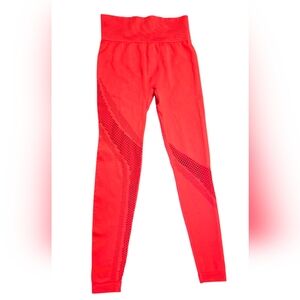 Anwnd Active Red Leggings with Mesh Detail